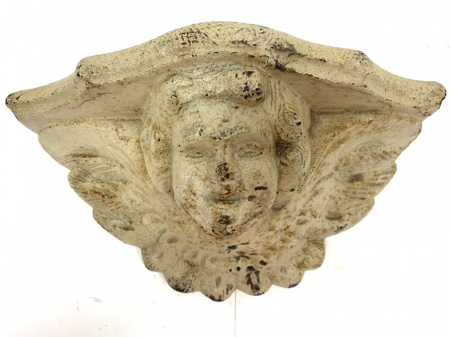 241230-1 Cast Iron Victorian Cherub Wall Pocket