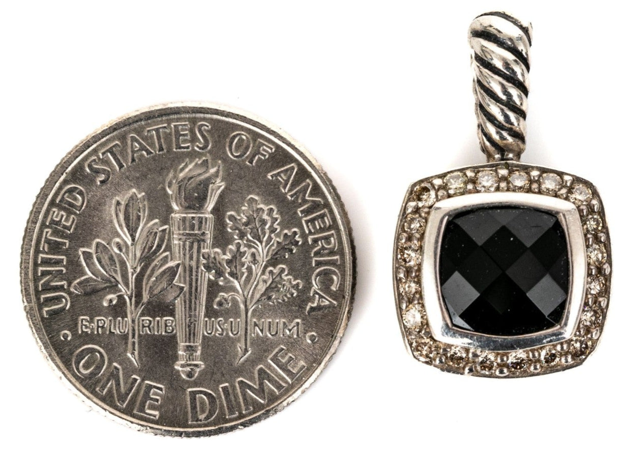 SM David Yurman 925 Onyx & Diamond Pendant