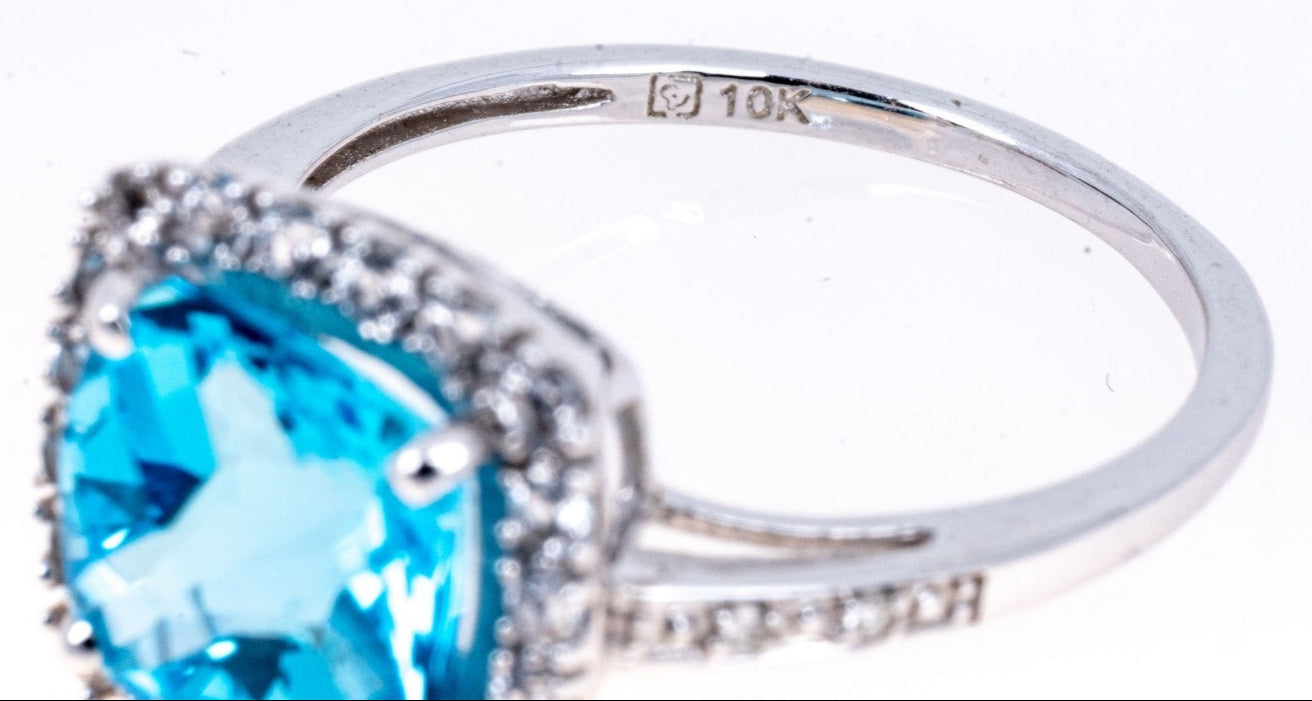 SZ 6 Blue Topaz 10K WG