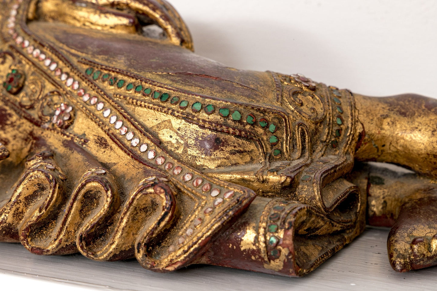 Gilt Wooden Reclining Buddha, Shwethalyaumg Paya
