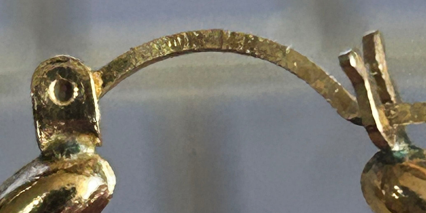 14K Claddagh Hoop Earrings, 3.19 dwt