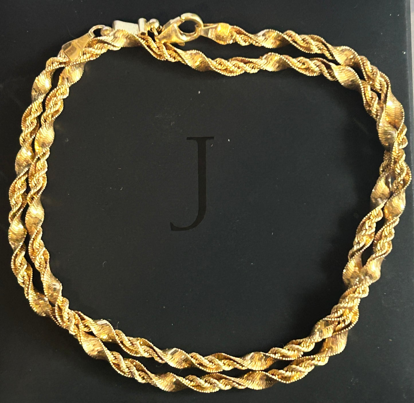 14K 18" Yellow Gold Italian Rope Chair, 5.28 dwt