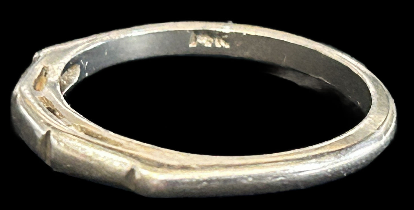 Sz 5.75 14K White Gold Wedding Band