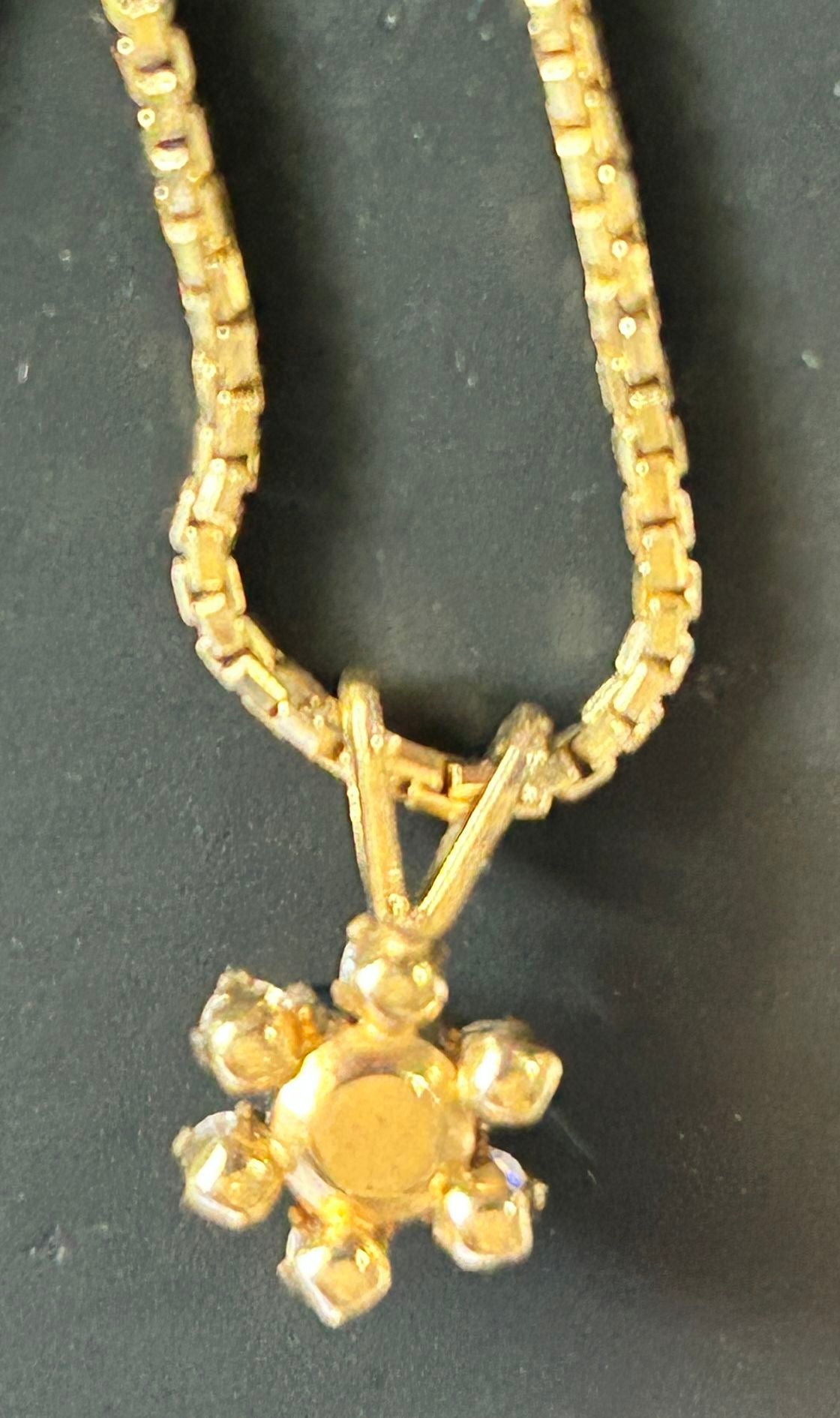 .925 Sterling Vermeil 16" necklace With Blue Sapphie & White Sapphire Pendant