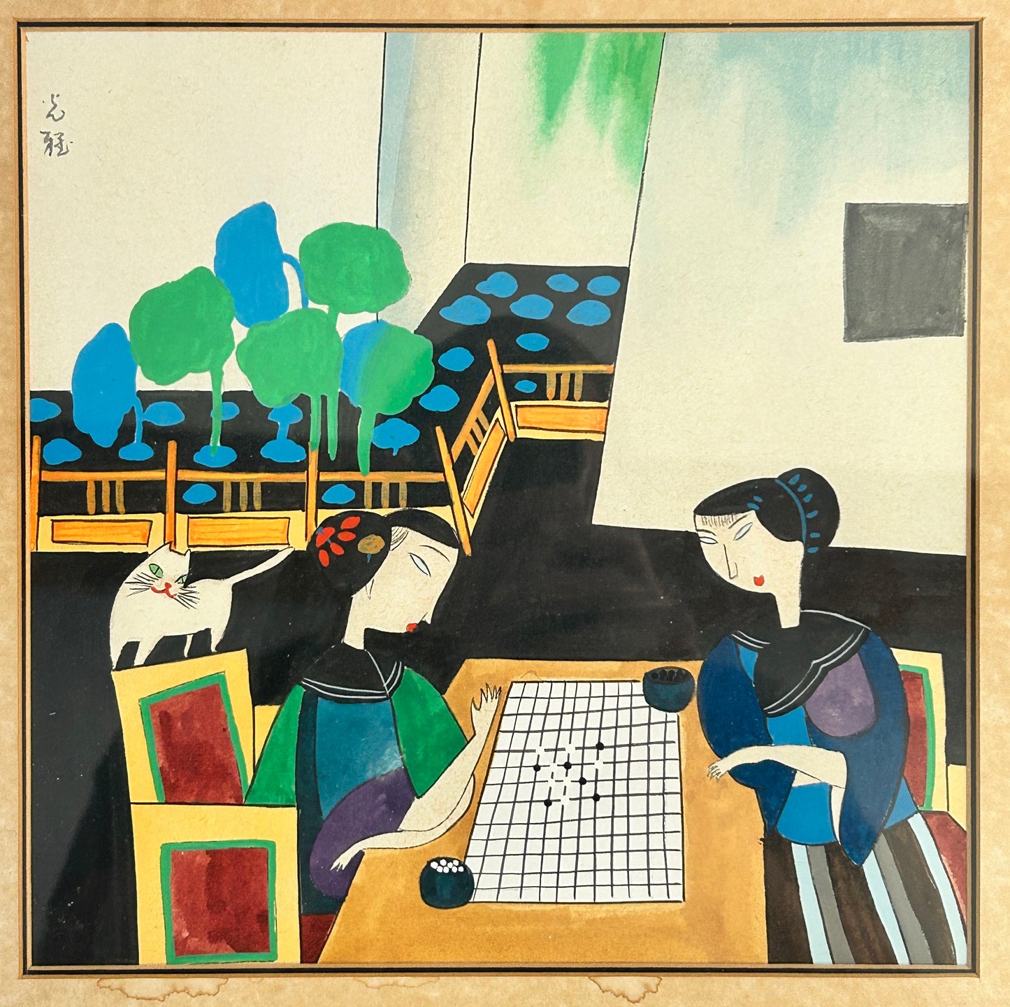 250514-1 Artist Hu Yongkai "Two Ladies Playing Go"