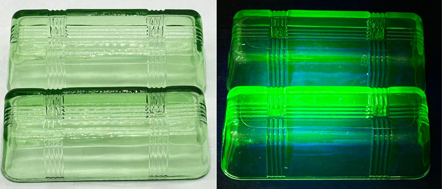 240918-13 Hazel Atlas Crisscross Uranium Glass 1/4 Butter Lid