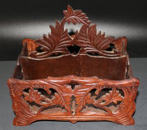 250625-3 Antique Carved Wooden Stereo Holder