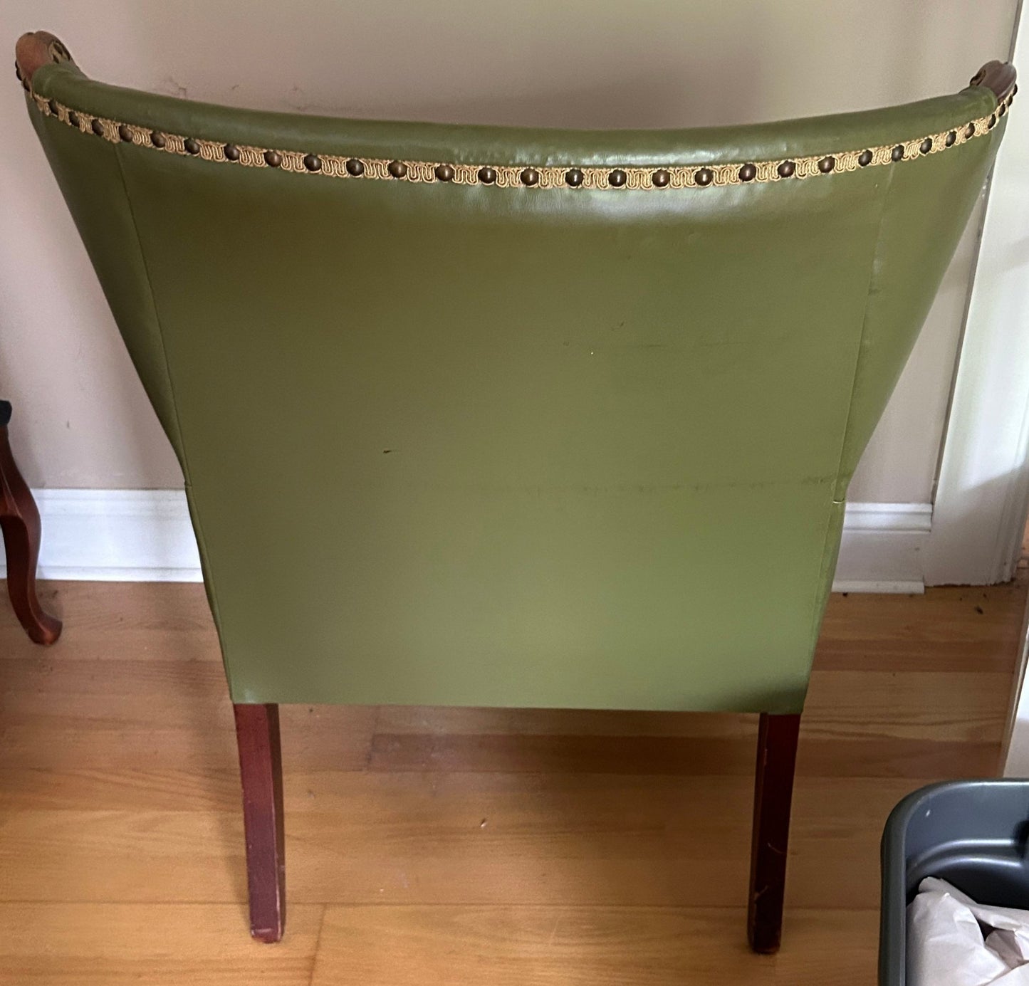 260520-10 MCM Leather Wing-Back Club Chair