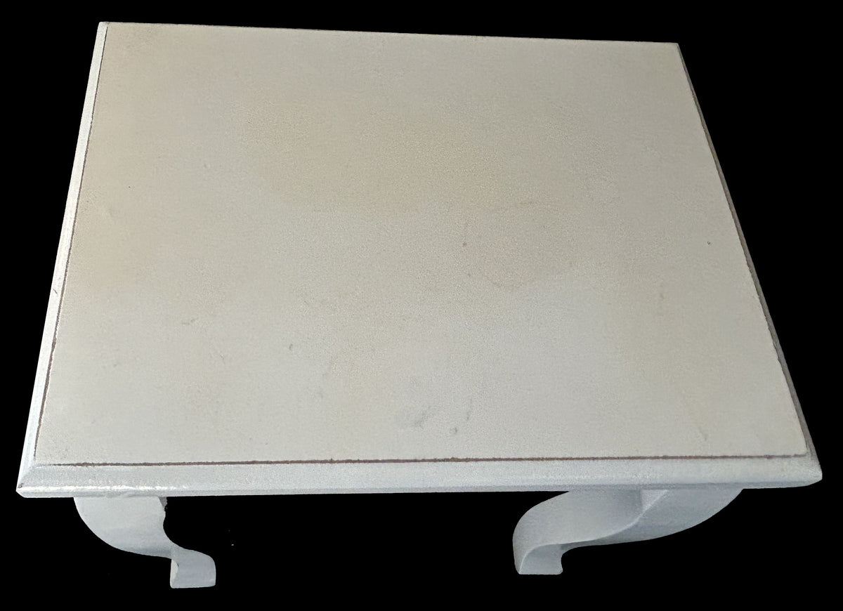 260916-9 White Painted Wooden Stool
