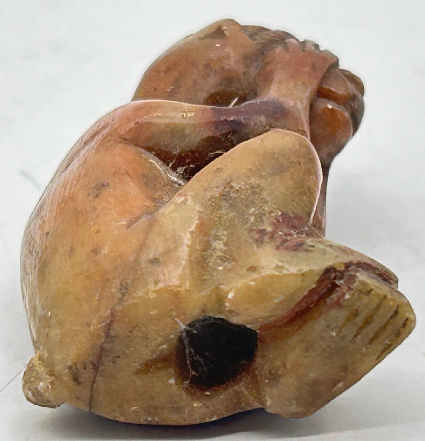 280806-14 Chinese Carved Soapstone Dog & Monkey
