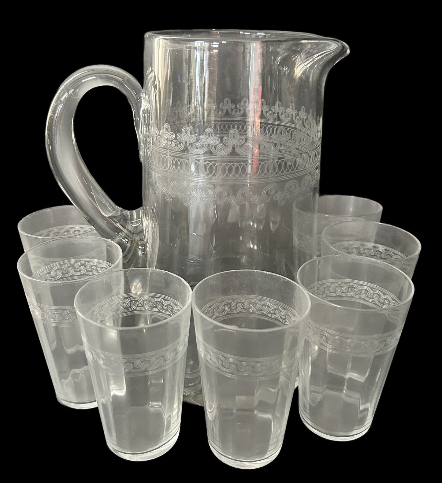 250219-6 8 pcs Etched Lemonade Set