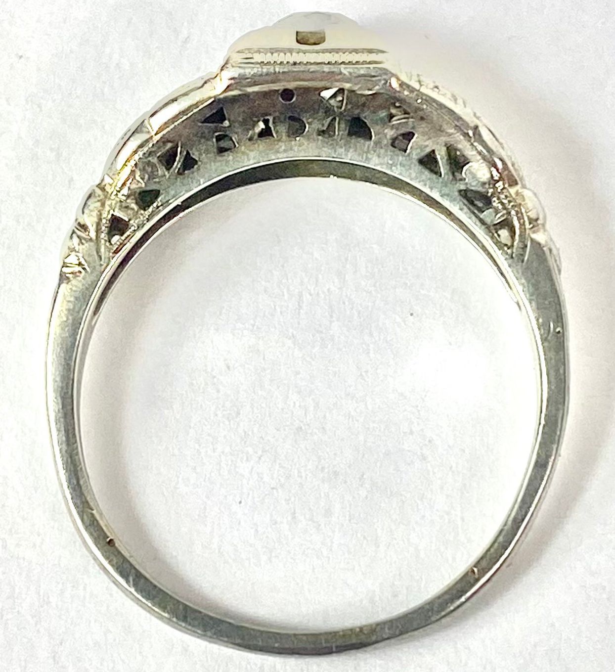 SZ 7 Art Deco .45 ct Diamond 14K WG Ring