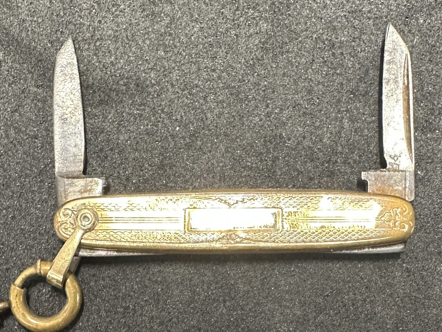 260429-8 Victorian Watch Chain With Knife, Gold Filled
