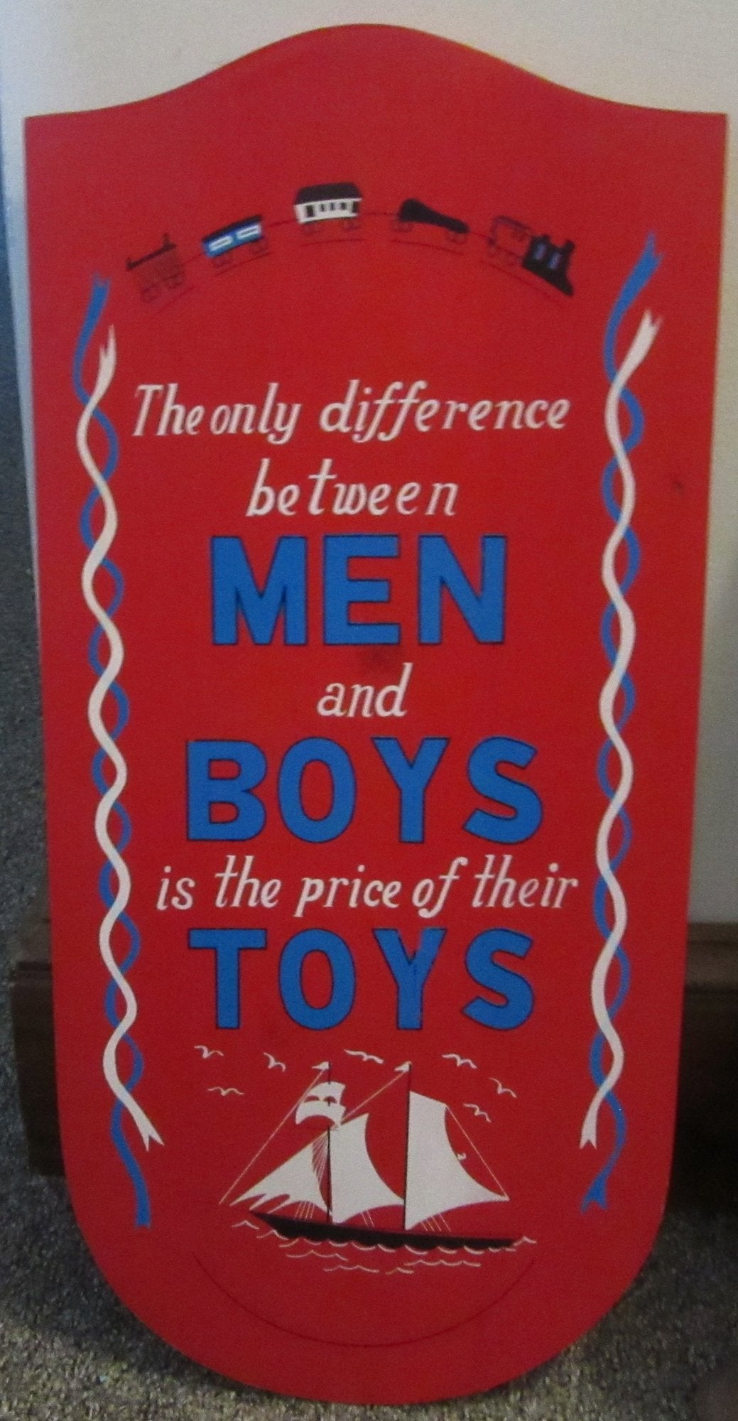 250529-10 Vintage Sign Men & Boys Toys, 9" x 19"H