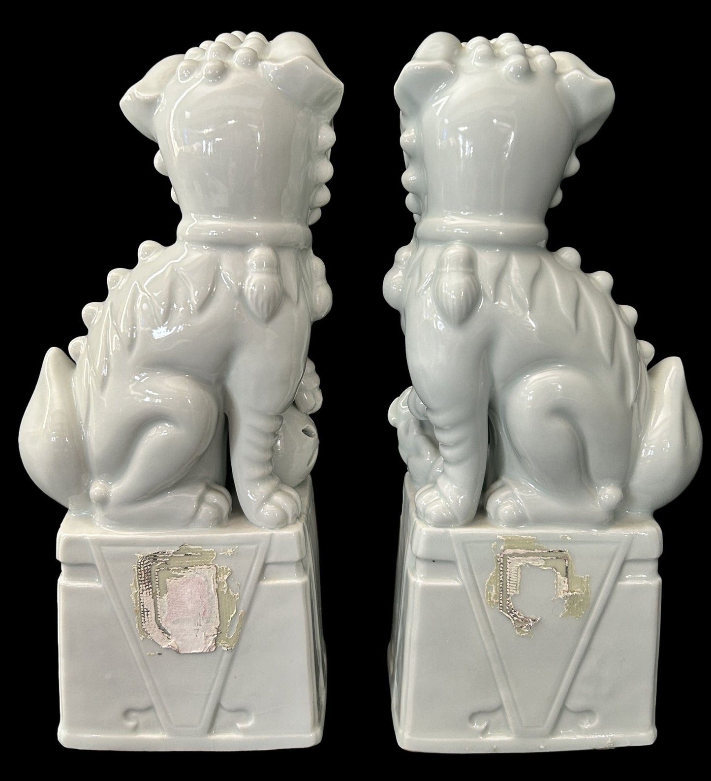 250219-34 Pair Blanc De Chine Foo Dogs, 9.5"H