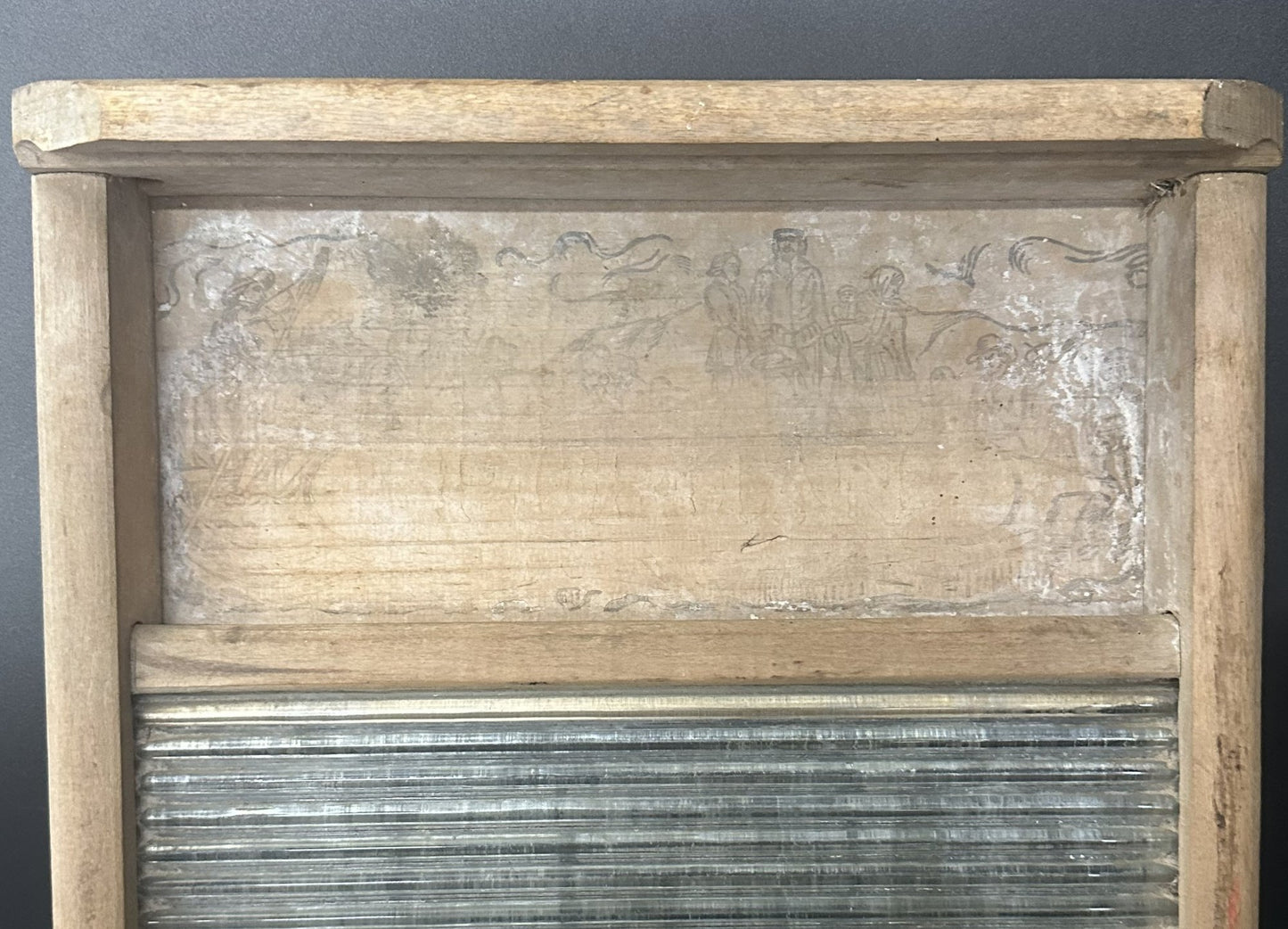 250827-2 Glass Washboard 12.5 x 25" with advertising