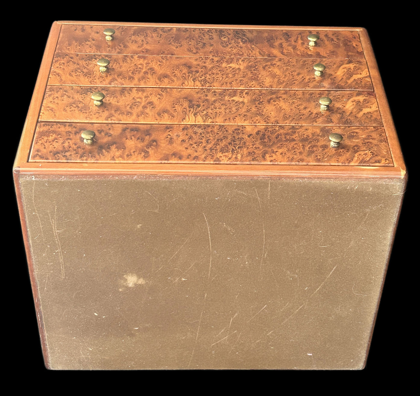 250305-1 Dunhill 4-Drawer Elm Burl Wood Humidor