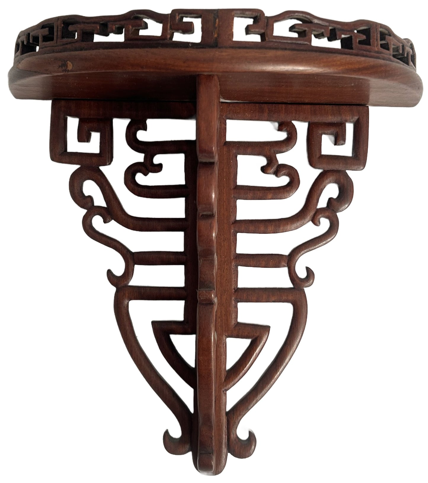 Vintage Carved Chinese Rosewood Wall Sconce Shelf