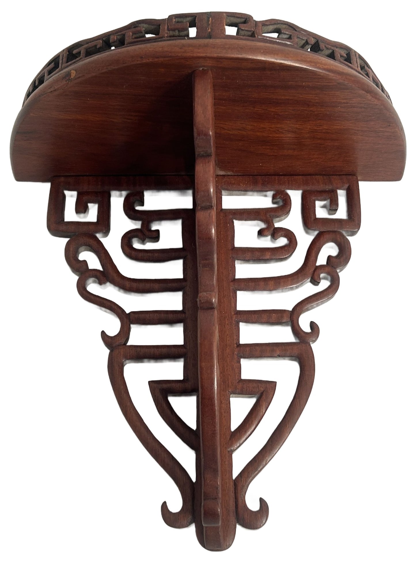 Vintage Carved Chinese Rosewood Wall Sconce Shelf