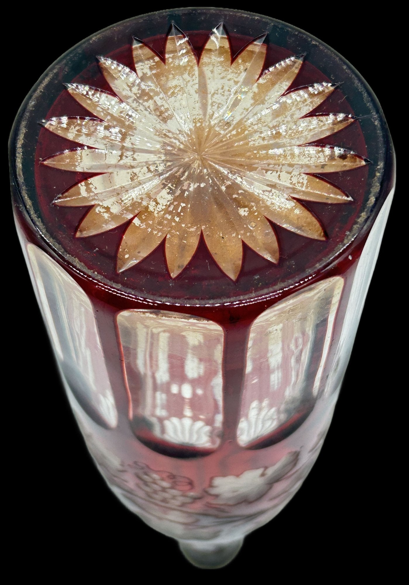 251210-5 Bohemian Ruby-Cut-To-Clear Decanter