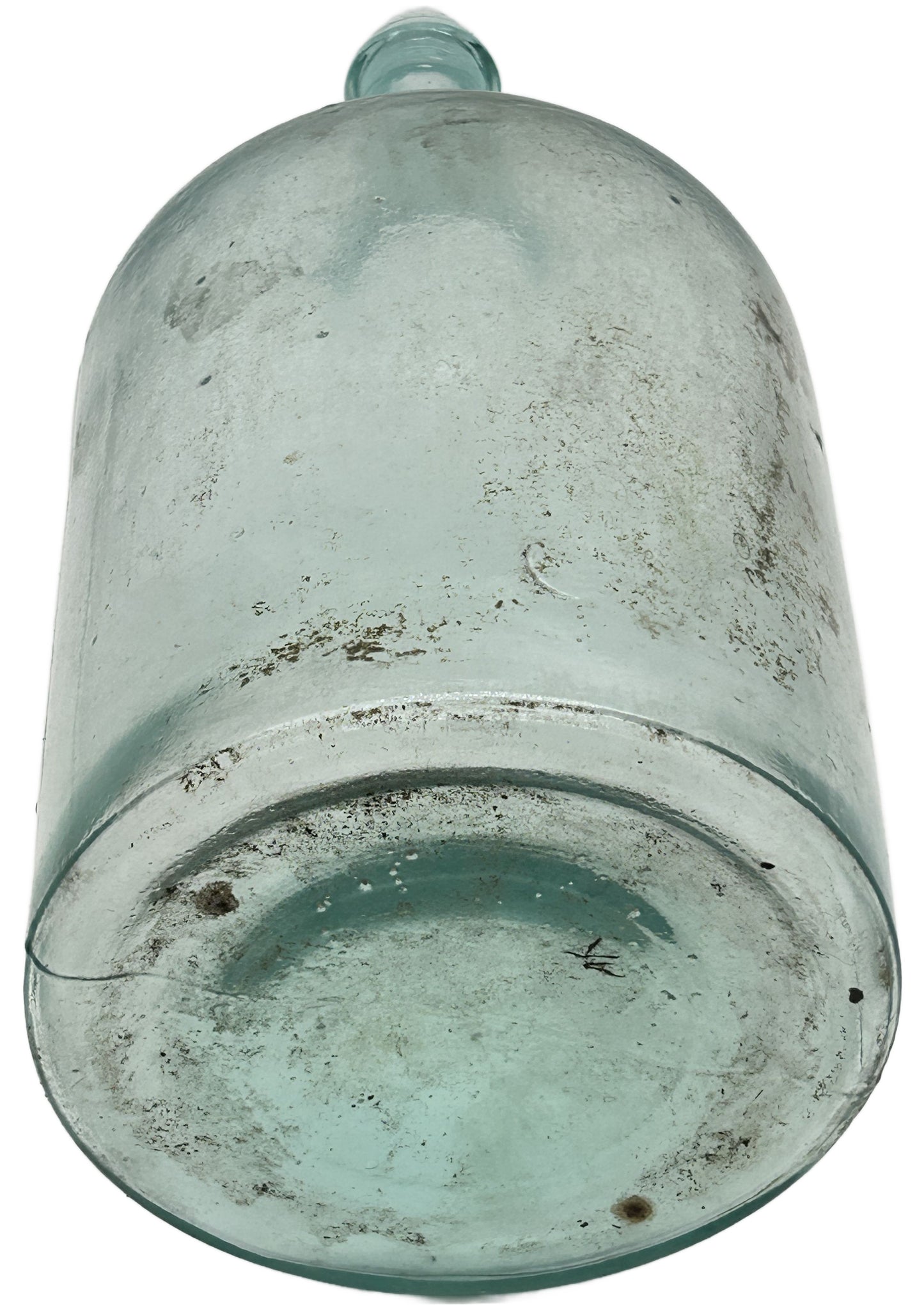 250611-8 Aqua Blue Demijohn Molded Bottle
