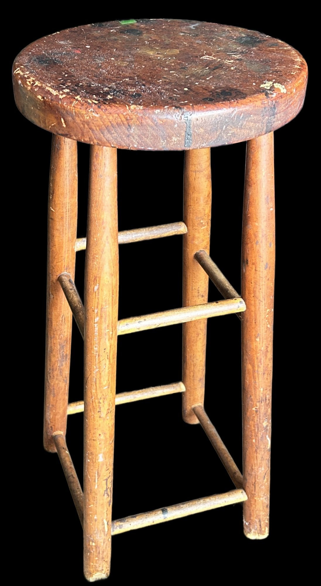 250917-14 Wooden Stool, 29"H