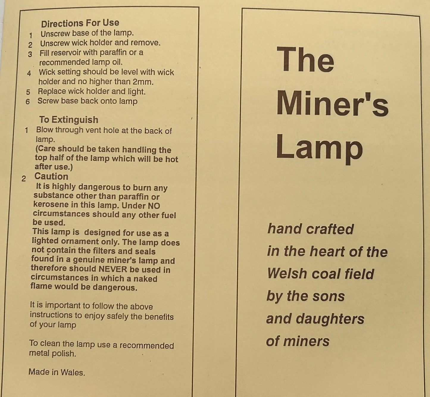 251210-27 Welch Hanging Brass Miner's Safety Lamp