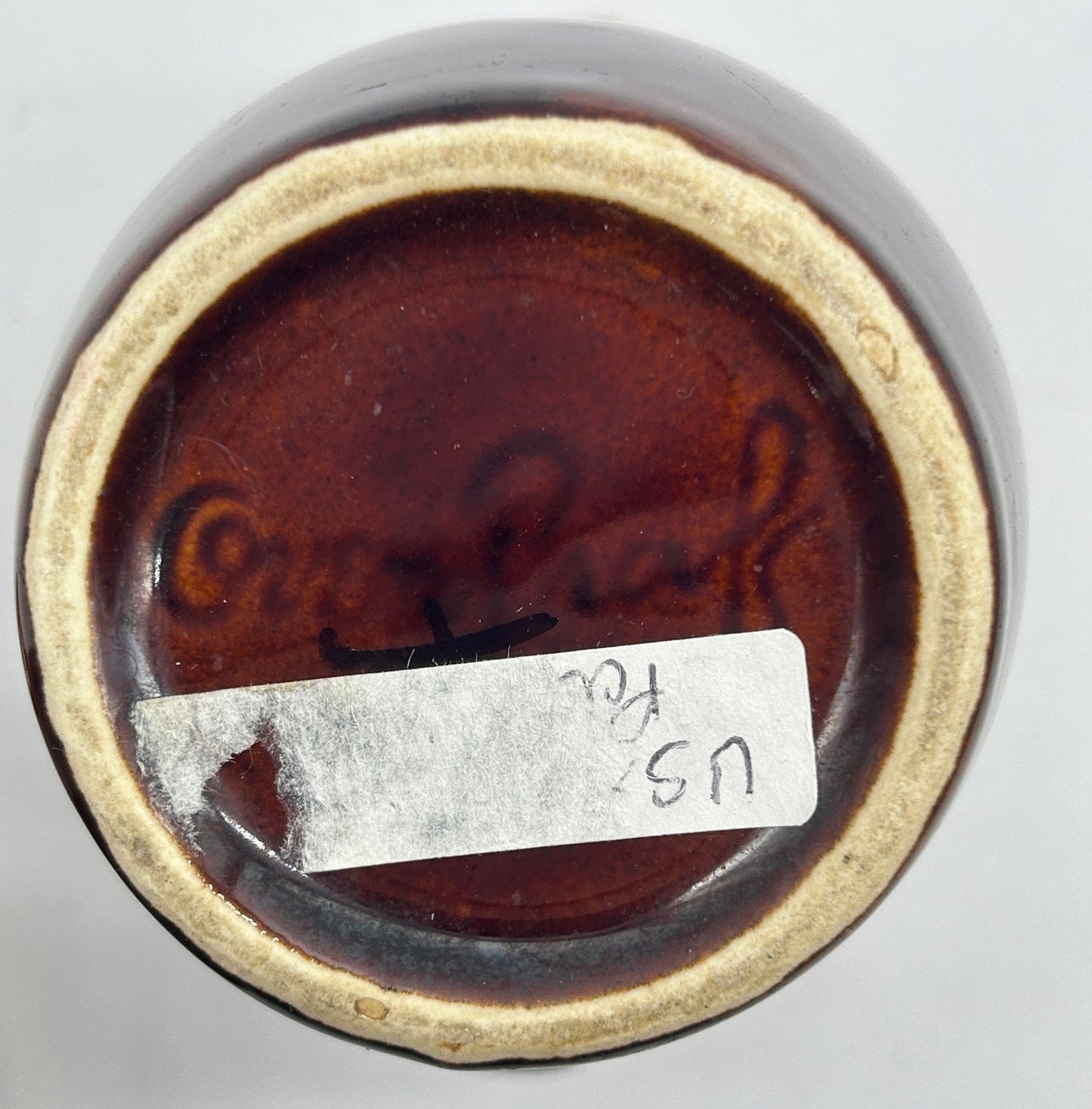 251210-36 Hull Pottery Brown Drip Pitcher