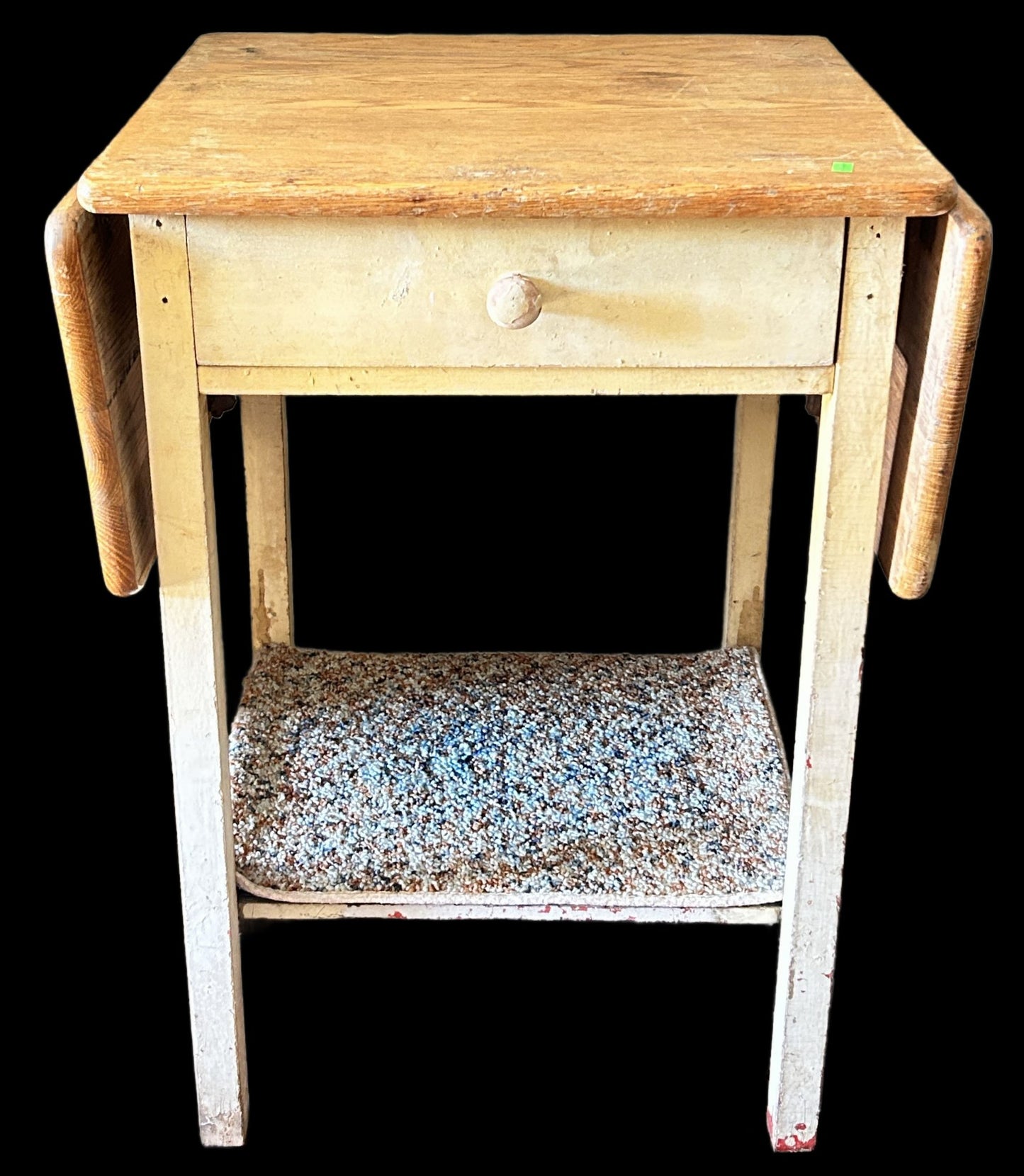 250917-28 Oak Top Drop-Leaf Work Stand, 21.5" X 18" X 29.5"H