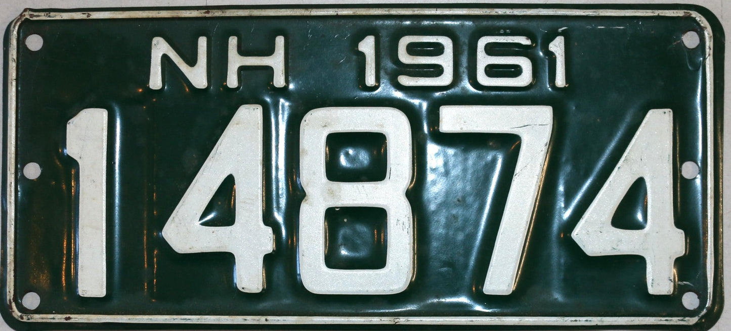 250129-2 1961 NH Boat Trailer LIcense Plate