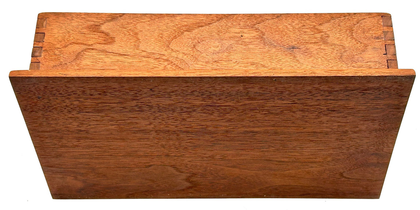 250326-8 Vintage Well Constructed Bench Made Primitive Style Utensil Caddy, 14" X 8.25" X 5"H