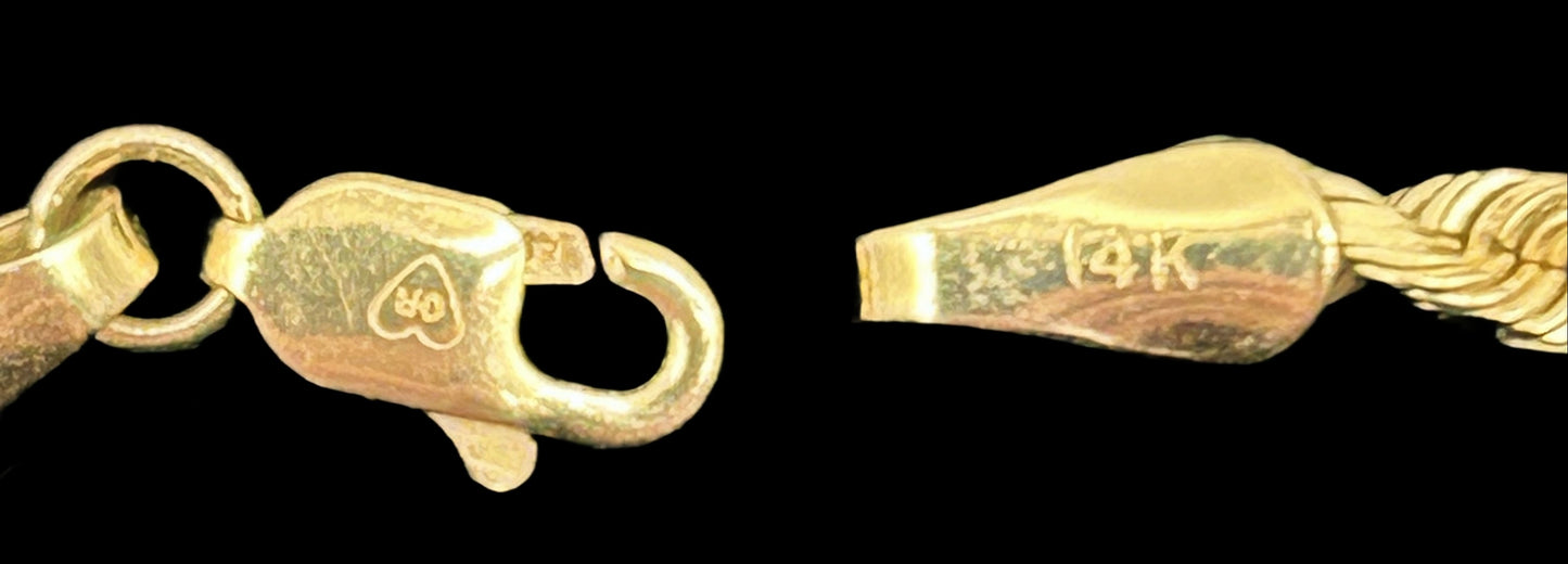 251201-1 18" 14K Yellow Gold Rope Chain 8.36g