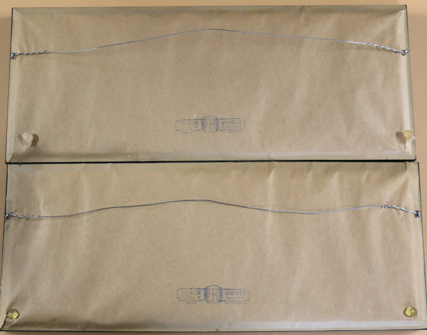 250423-1 Antique Pair Chinese Framed Carved & Gilded Wooden Panels