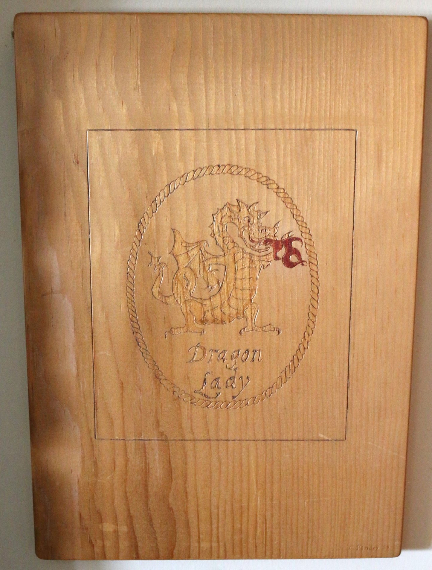 250529-15 Pair Lady Dragon Wooden Signs