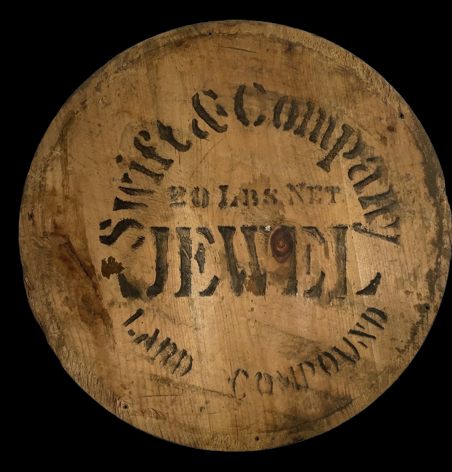 250219-33 Wooden Keg Lid With Advertising