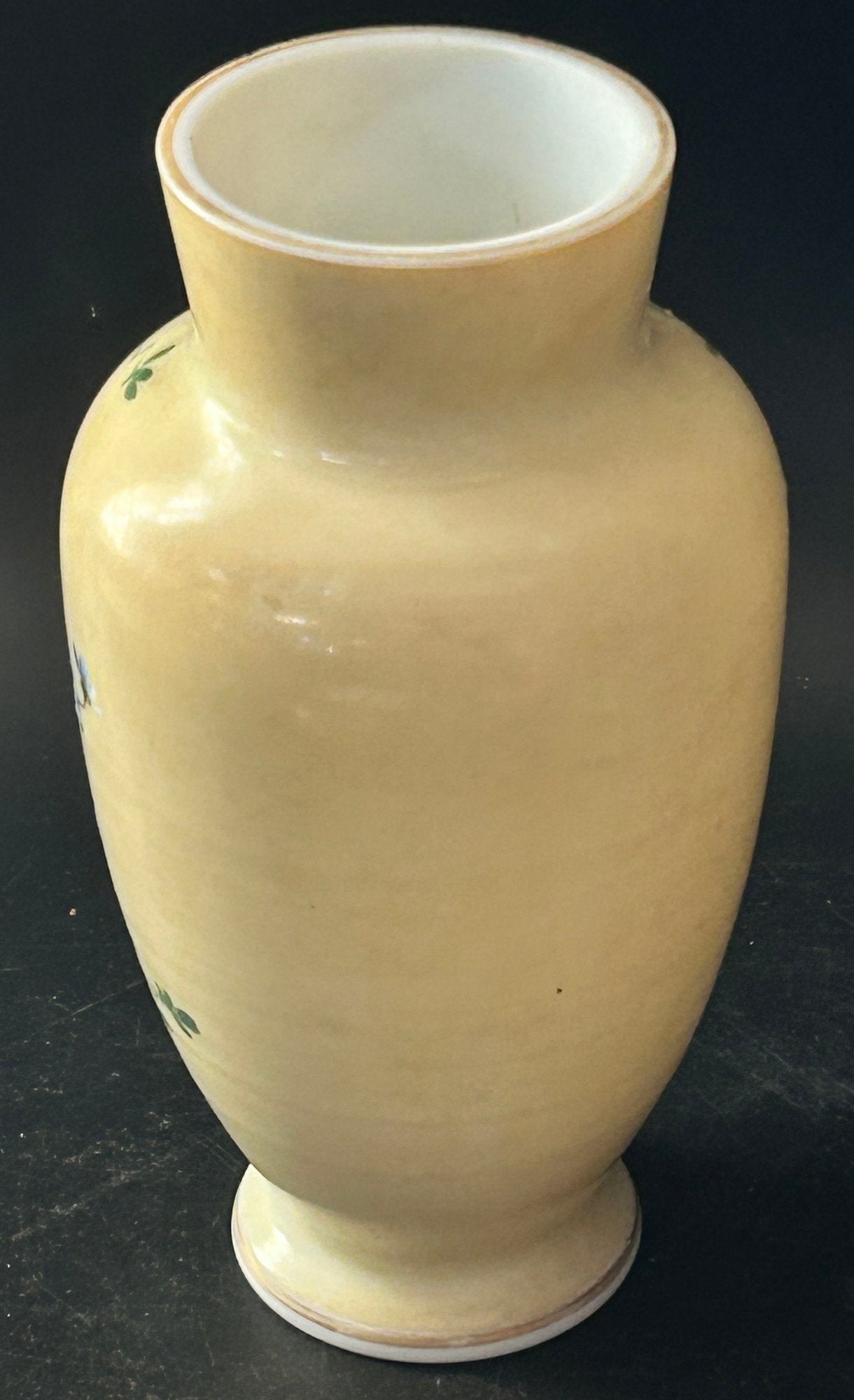 Antique Victorian Enameled Opaline Vase