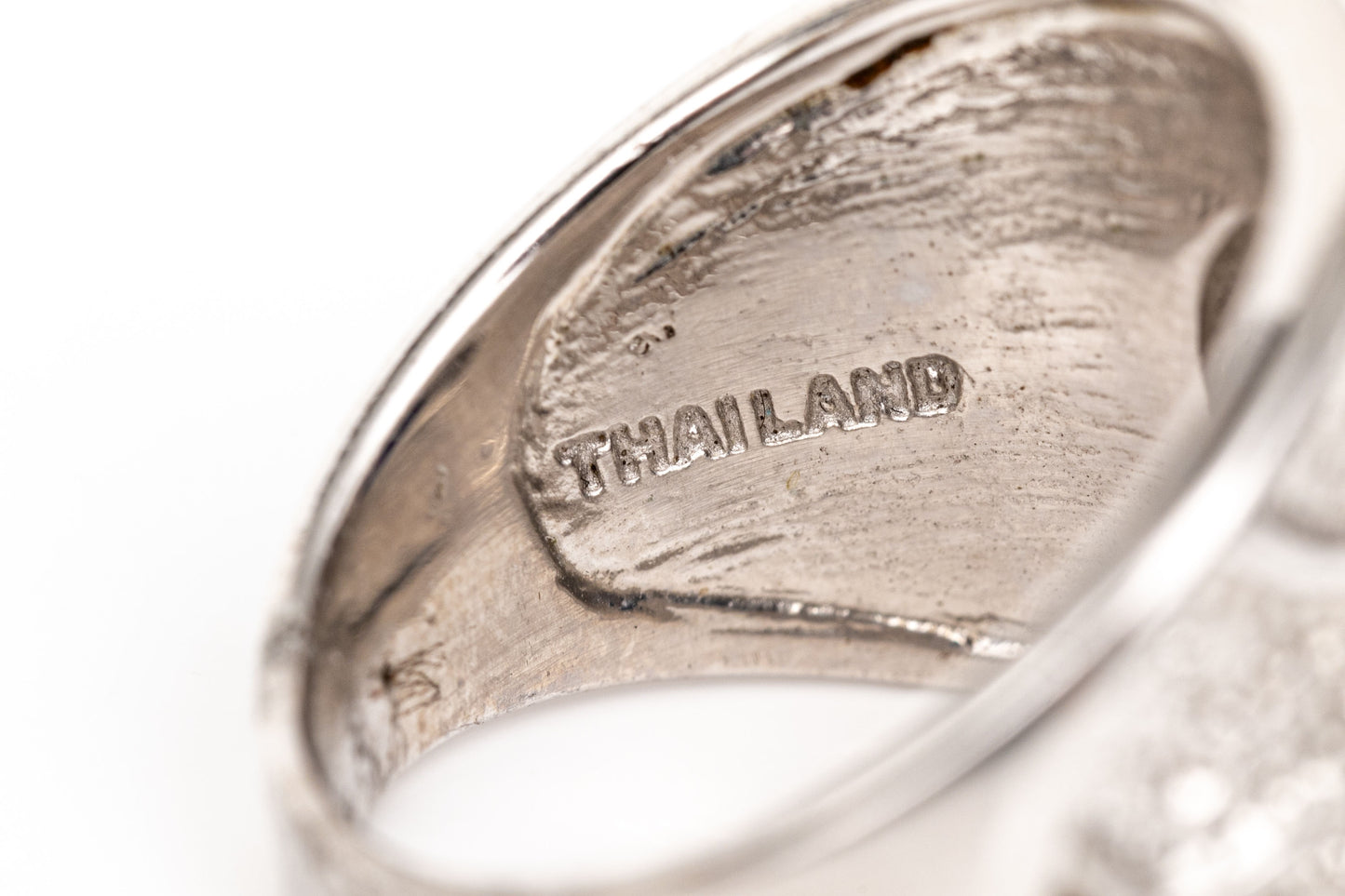 SZ 6.75 .925 & Coral or Lapis Wide Band