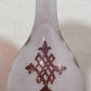 250907-1F Antique Bohemian Ruby Red Frosted Vase, 8.5"H
