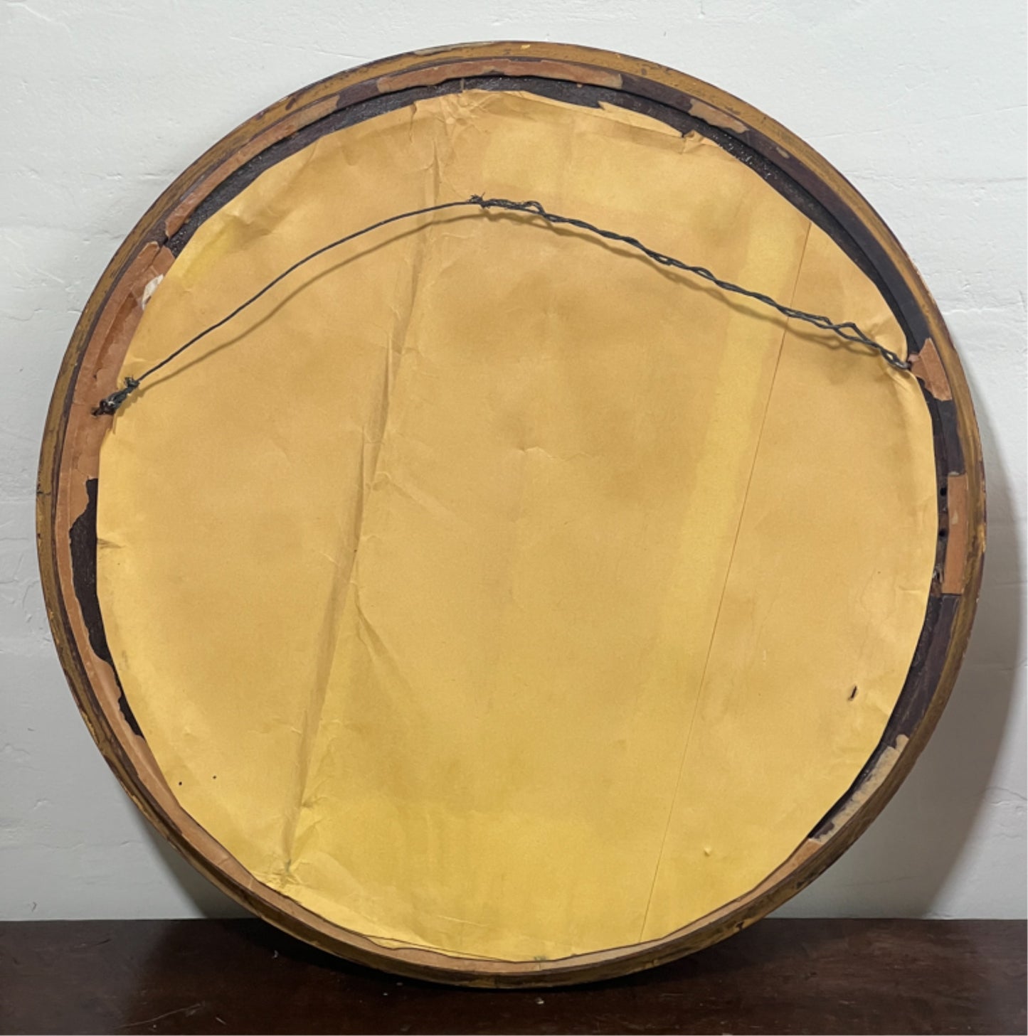 250907-1D Antique RD Framed Reverse Painted Basket of Fruit