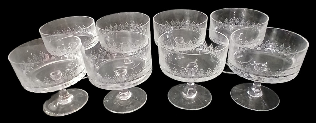 260916-7 8 Pcs Rosenthal Etched Coupes