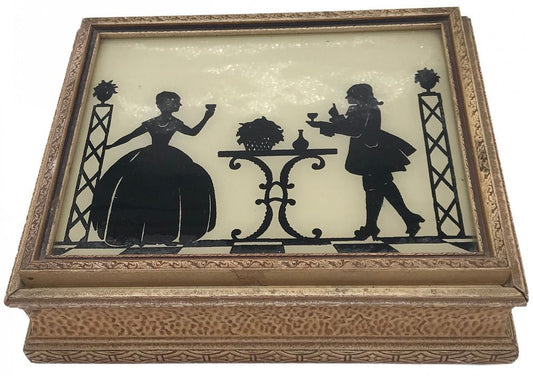 221207-7 Art Nouveau Silhouette Lift Top Jewelry Box