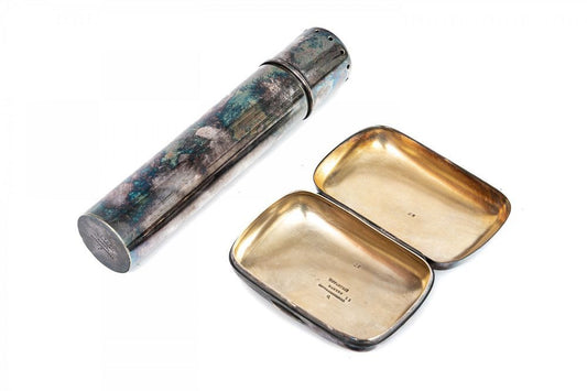 230314-3A Tiffany Silver Plate Travel Toothbrush Holder