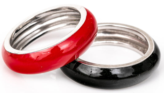 SZ 7 .925 Red Enameled Ring