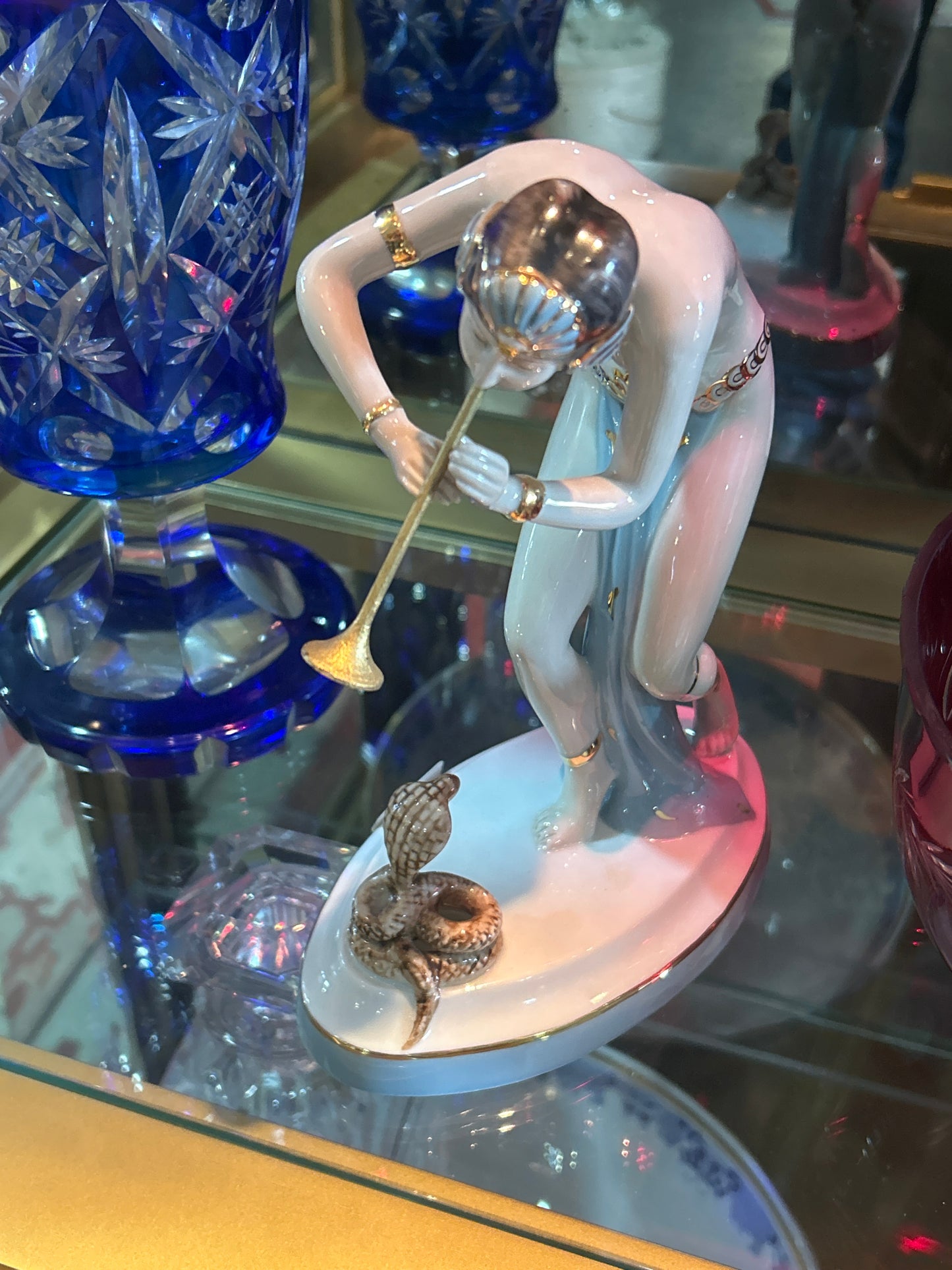 230419-16 Royal Dux Snake Charmer