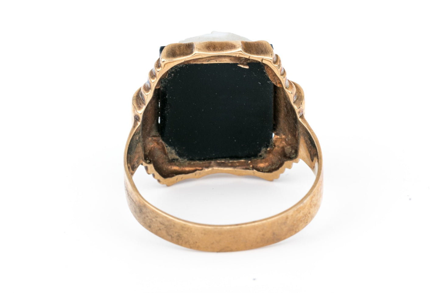 260415-1 Men's Size 10, 10k Double Soldier Cameo Ring