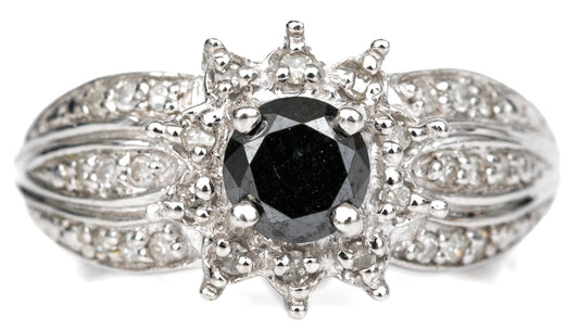 SZ 7 14K Onyx & Diamond RIng