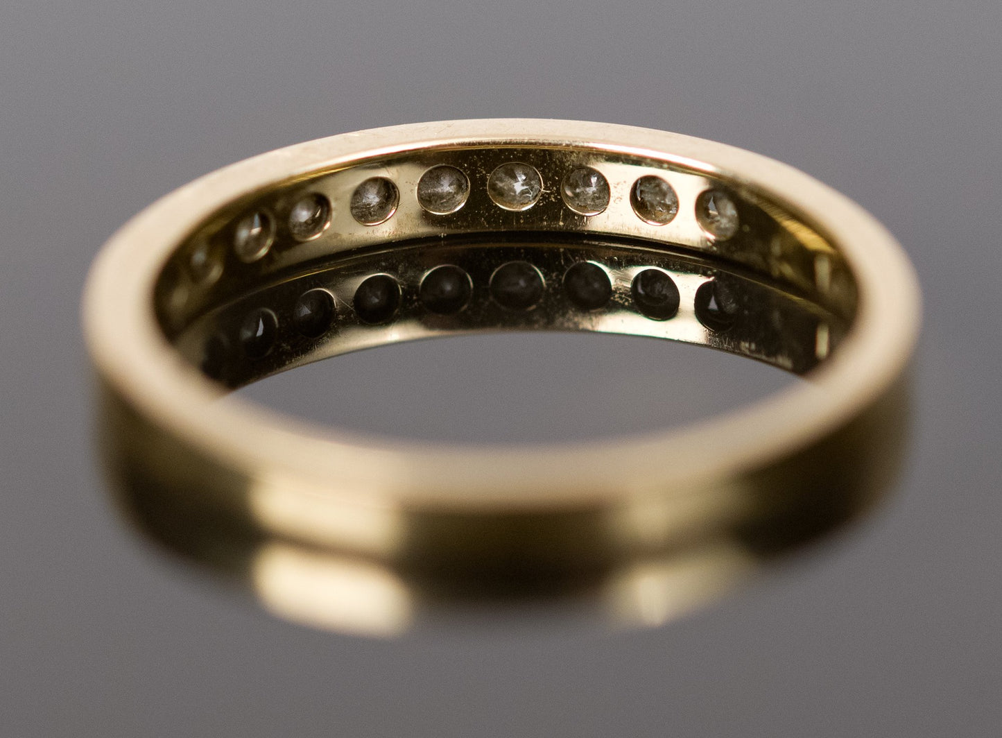 Size 6.75 14k Yellow Gold & Diamond Wedding Band