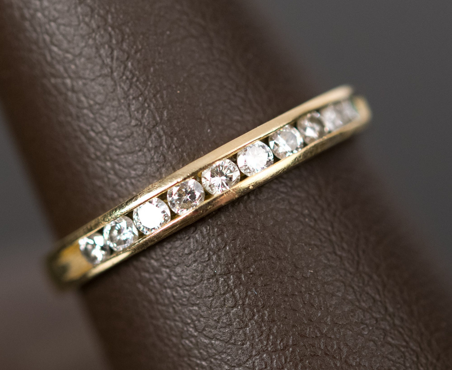 Size 6.75 14k Yellow Gold & Diamond Wedding Band