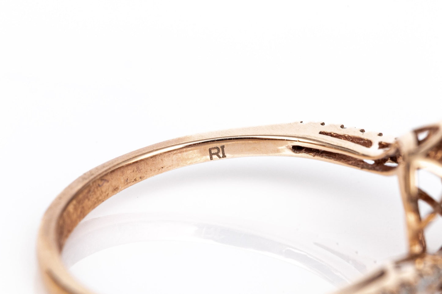 Size 7 10K Rose Gold & Pink Morganite & Diamond Ring