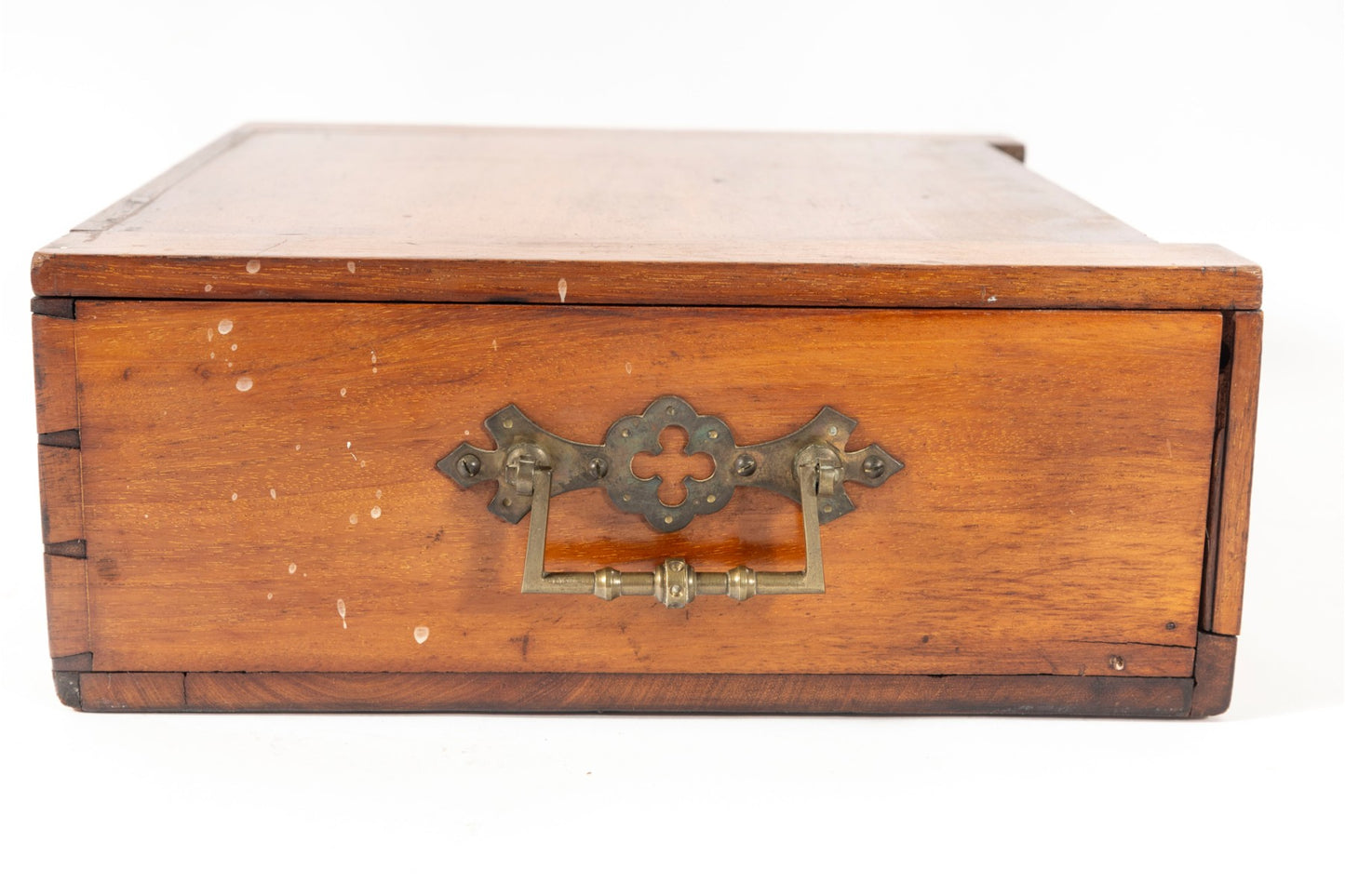 Antique Coin Box With Removable Trays, 12" x 10.5" x 4"H